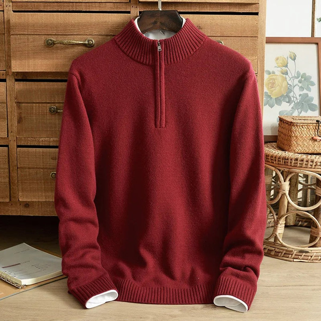 Muhammad | Men's Cashmere Quarter-Zip Knitted Jumper Pullover