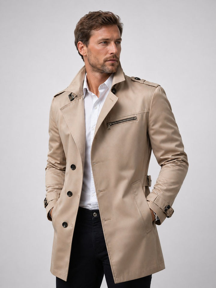 Edward | Men's Classic Belted Trench Coat Tailored Mens Jacket