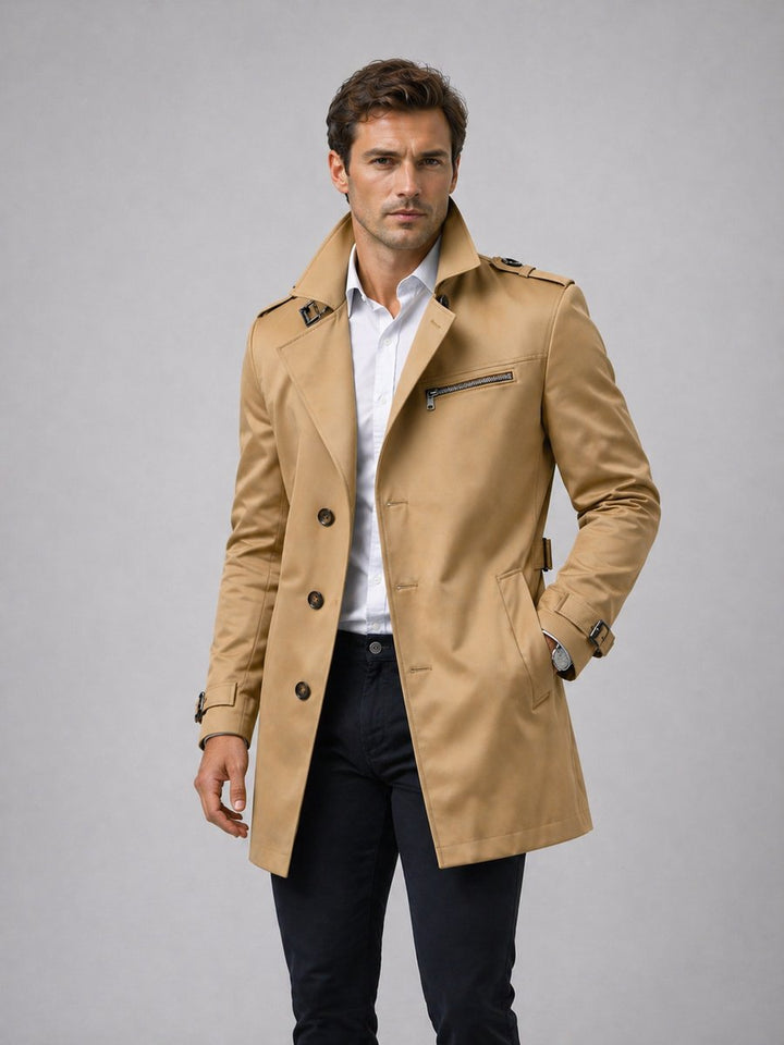 Edward | Men's Classic Belted Trench Coat Tailored Mens Jacket