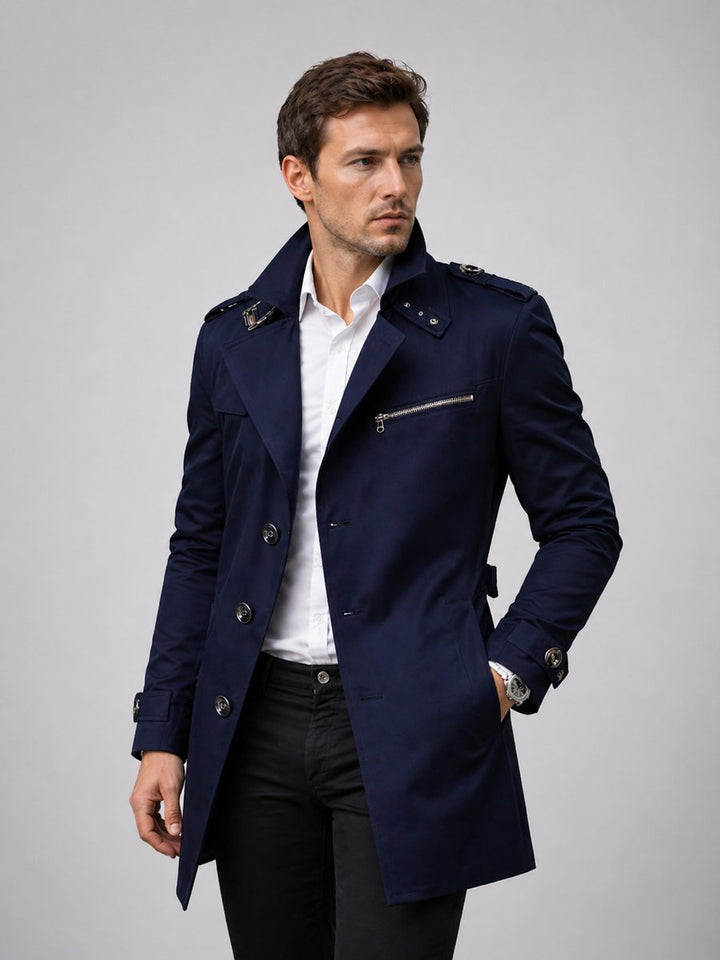 Edward | Men's Classic Belted Trench Coat Tailored Mens Jacket