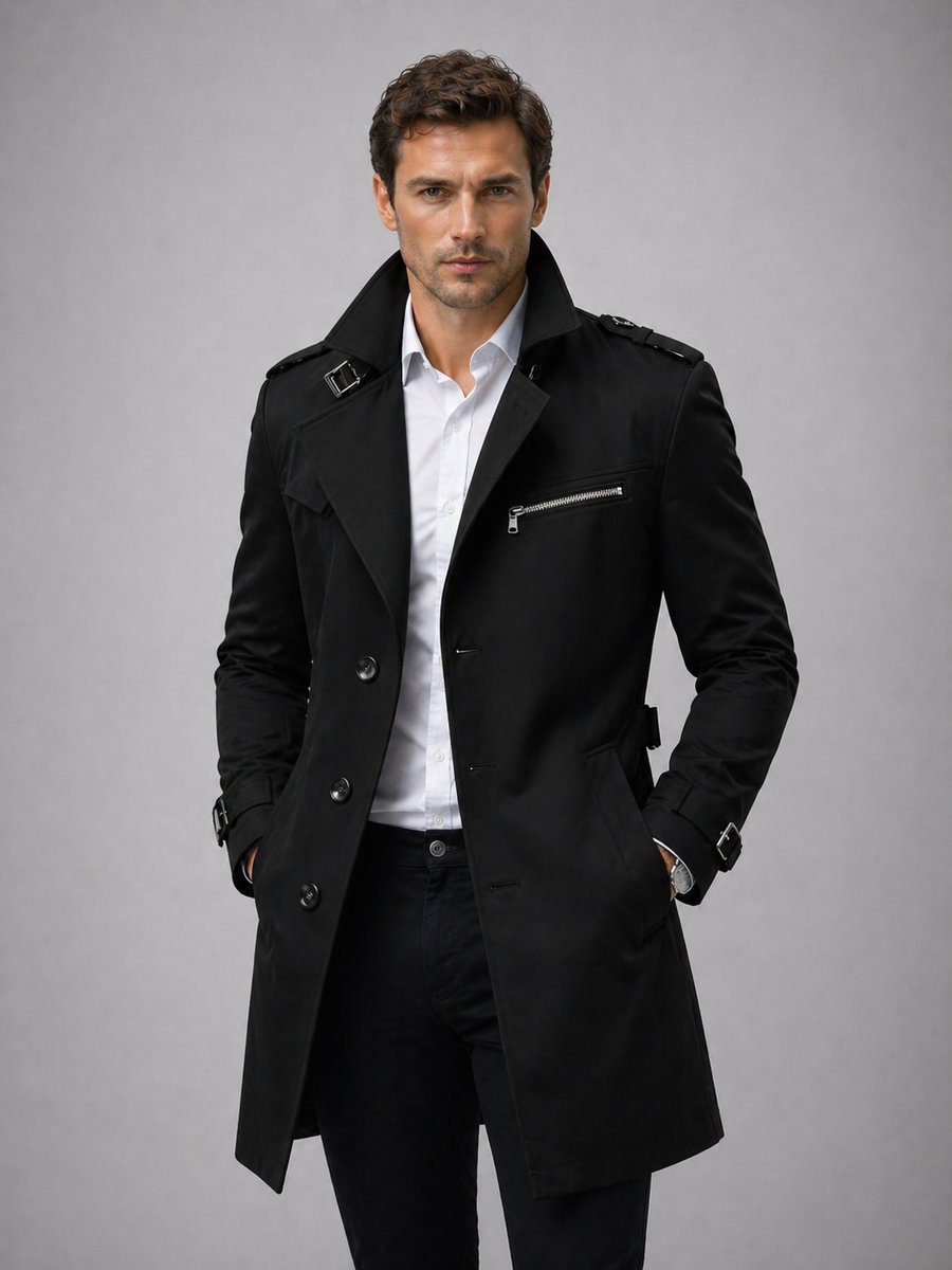 Edward | Men's Classic Belted Trench Coat Tailored Mens Jacket