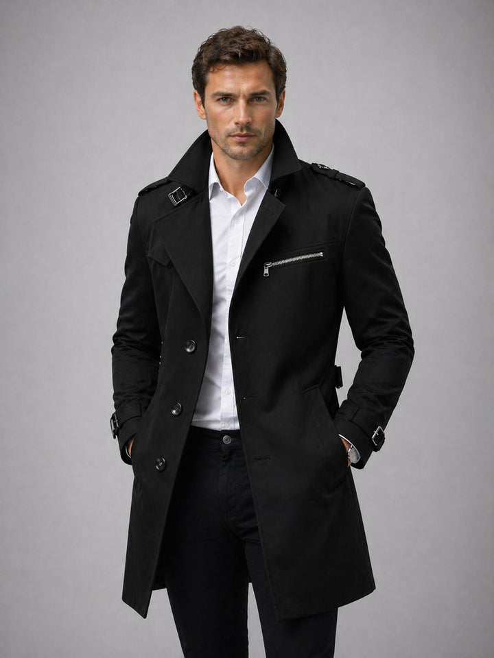 Edward | Men's Classic Belted Trench Coat Tailored Mens Jacket