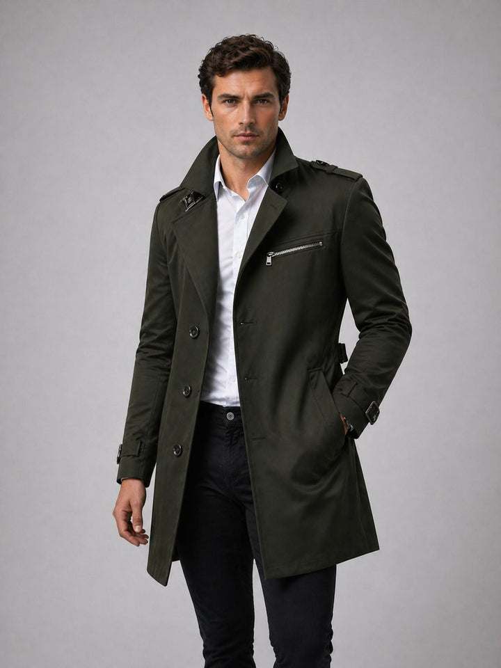 Edward | Men's Classic Belted Trench Coat Tailored Mens Jacket