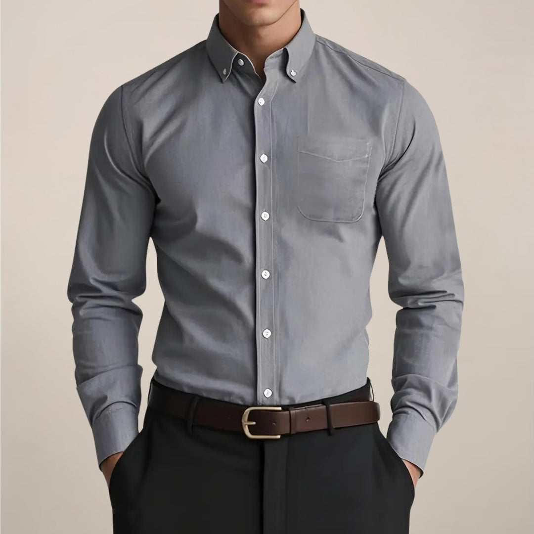 Archie | Men's Slim Fit Oxford Shirt Long Sleeve Button-Down Collar