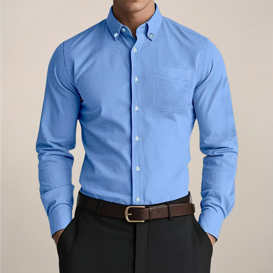 Archie | Men's Slim Fit Oxford Shirt Long Sleeve Button-Down Collar