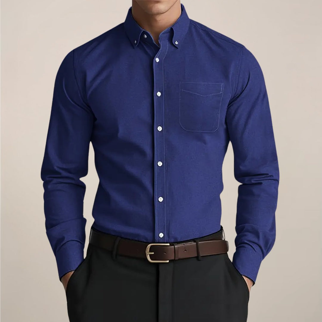 Archie | Men's Slim Fit Oxford Shirt Long Sleeve Button-Down Collar