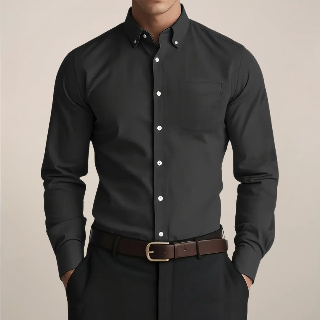 Archie | Men's Slim Fit Oxford Shirt Long Sleeve Button-Down Collar
