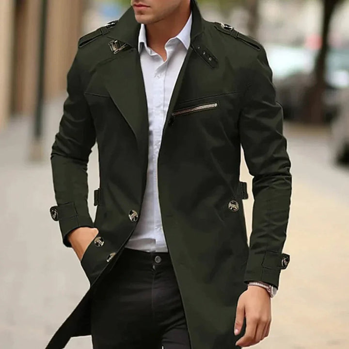 Harry | Mens Classic Shoulder-Strap Single-Breasted Trench Coat