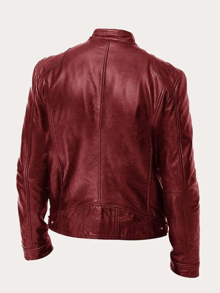 Muhammad | Men's Classic Zip-Up Faux Leather Biker Jacket