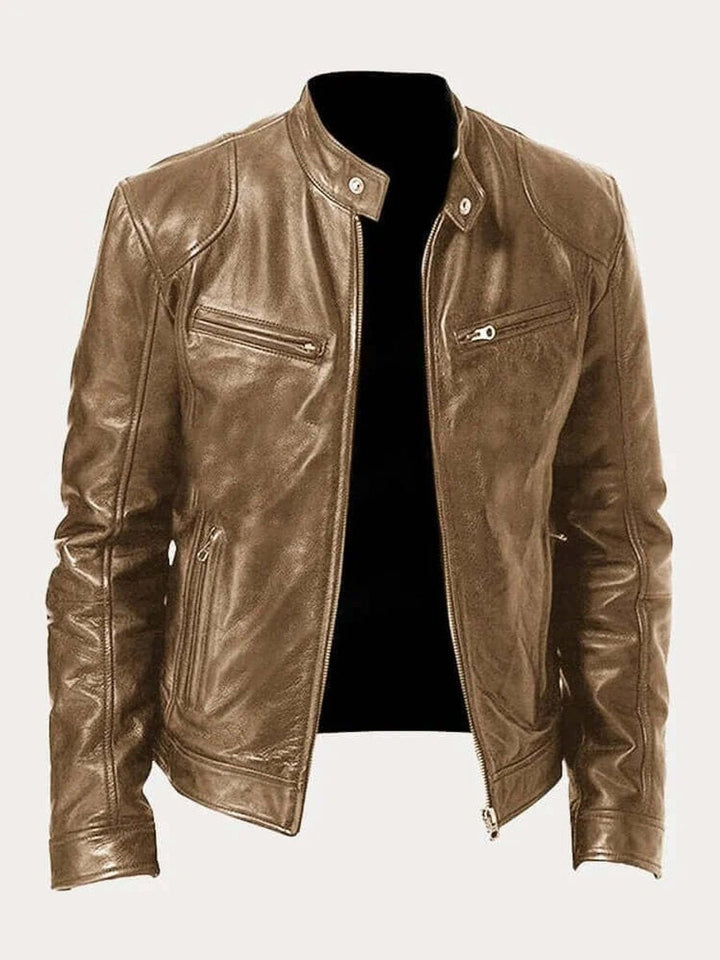 Muhammad | Men's Classic Zip-Up Faux Leather Biker Jacket