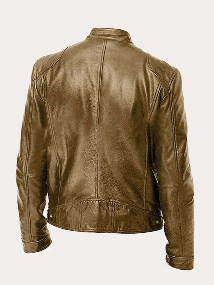 Muhammad | Men's Classic Zip-Up Faux Leather Biker Jacket