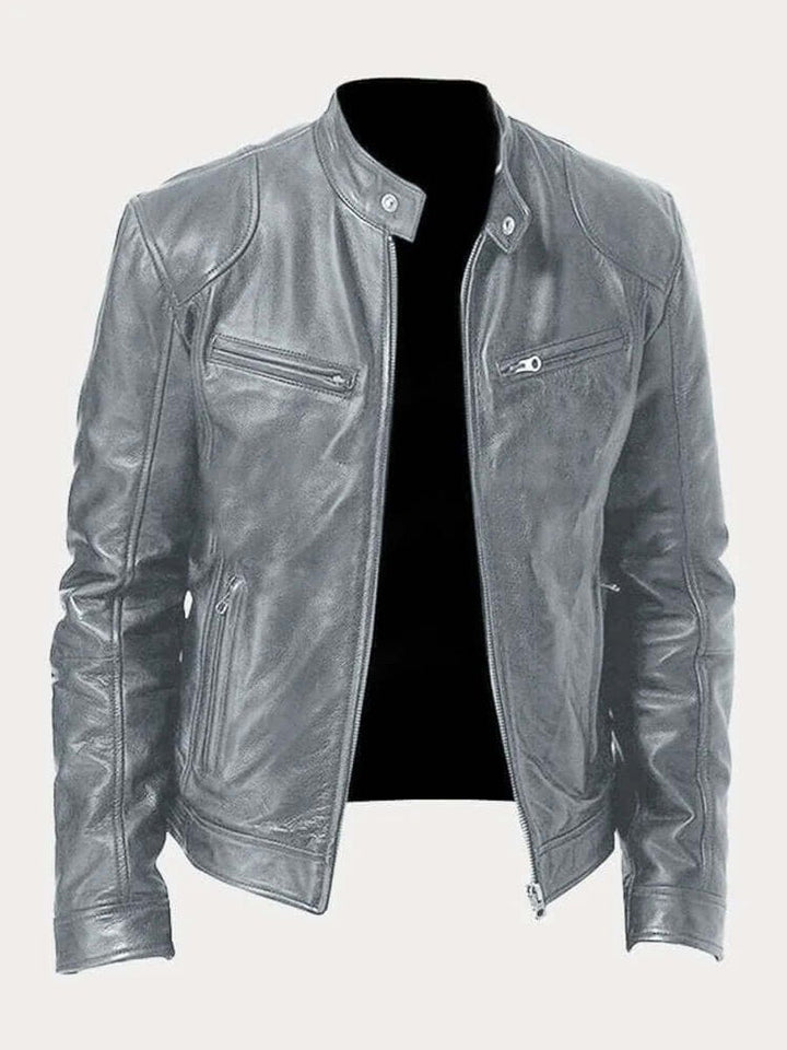 Muhammad | Men's Classic Zip-Up Faux Leather Biker Jacket
