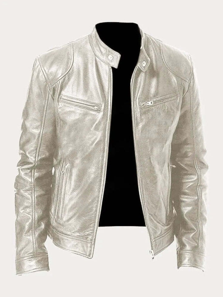 Muhammad | Men's Classic Zip-Up Faux Leather Biker Jacket