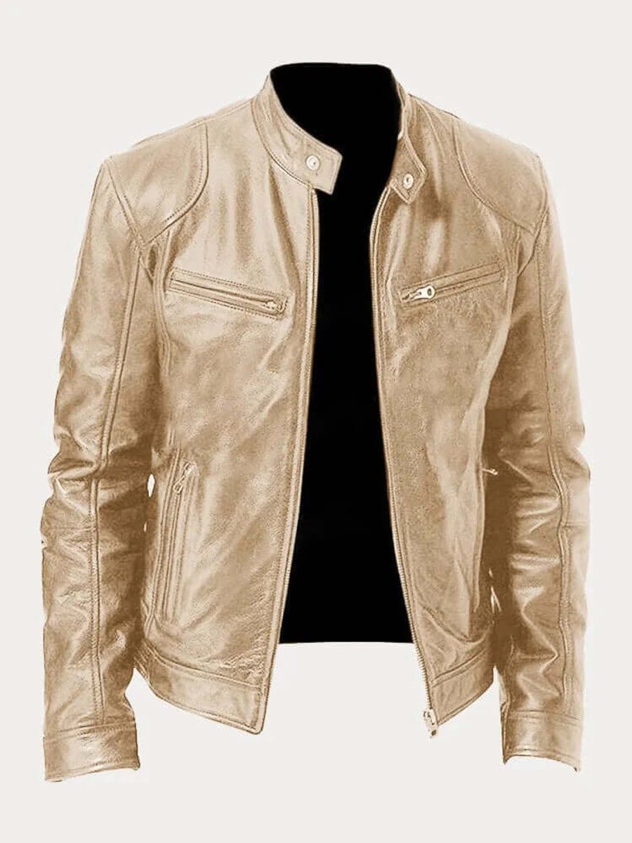 Muhammad | Men's Classic Zip-Up Faux Leather Biker Jacket