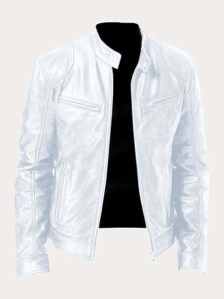 Muhammad | Men's Classic Zip-Up Faux Leather Biker Jacket