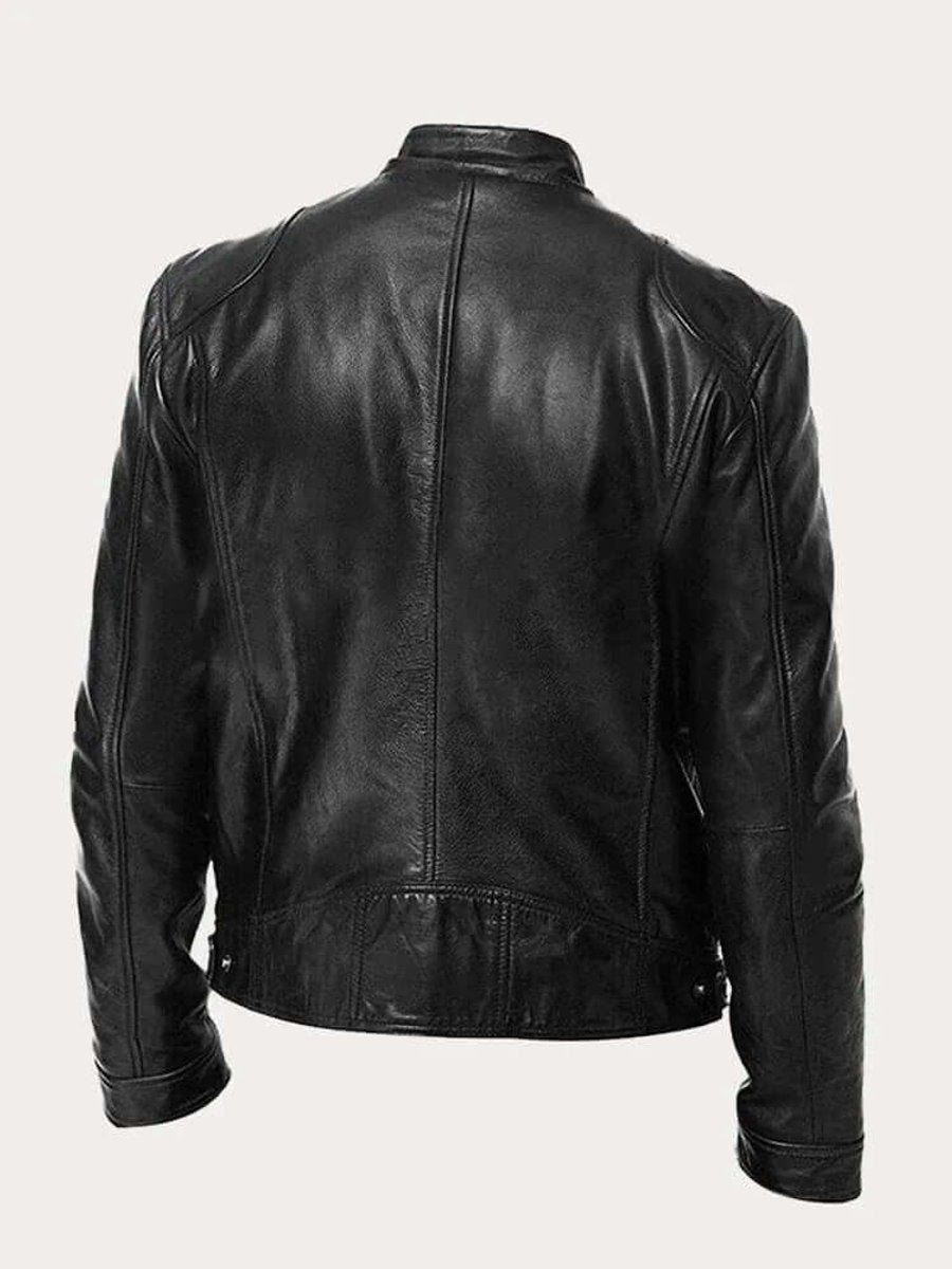 Muhammad | Men's Classic Zip-Up Faux Leather Biker Jacket