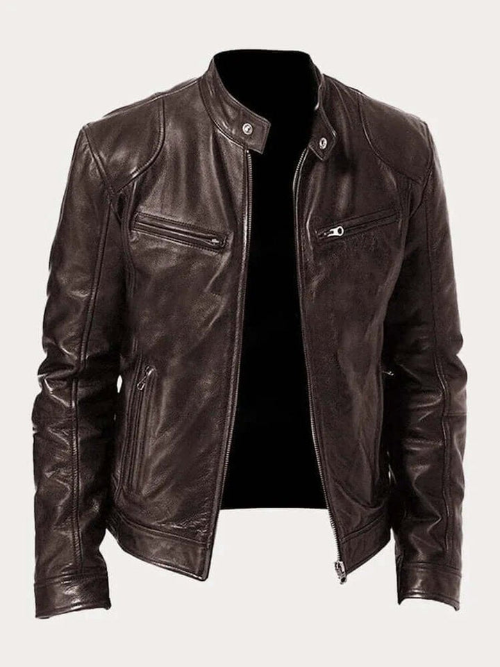 Muhammad | Men's Classic Zip-Up Faux Leather Biker Jacket
