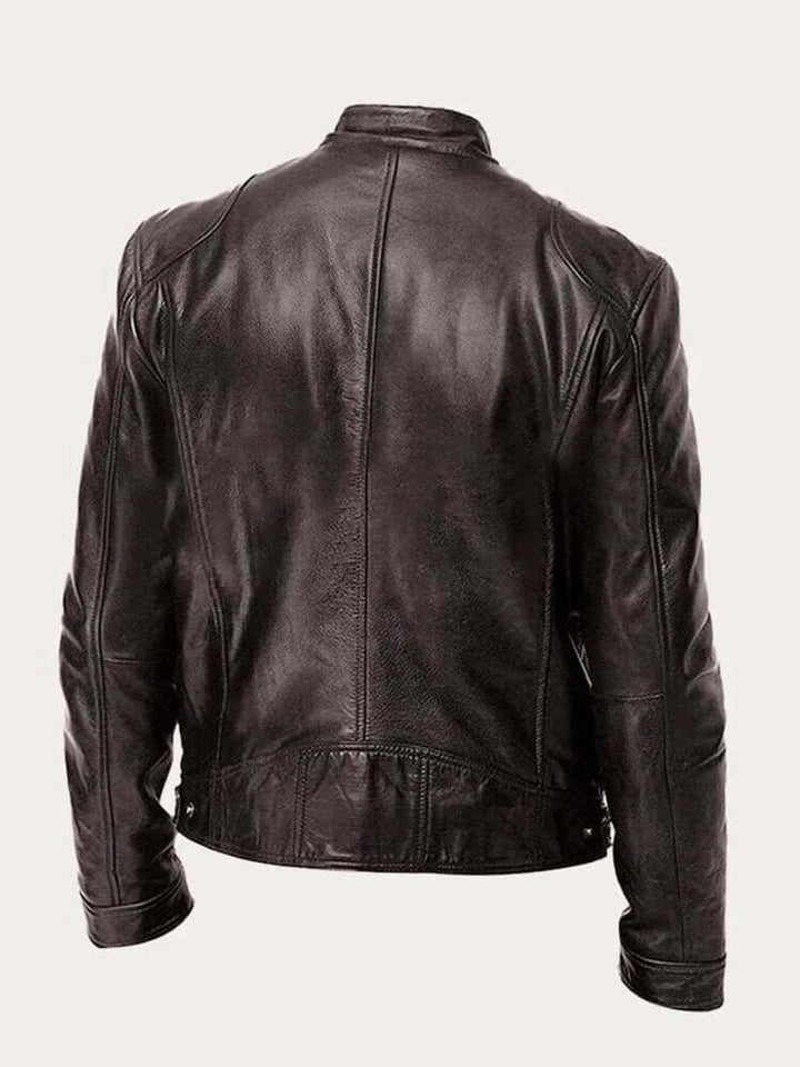 Muhammad | Men's Classic Zip-Up Faux Leather Biker Jacket
