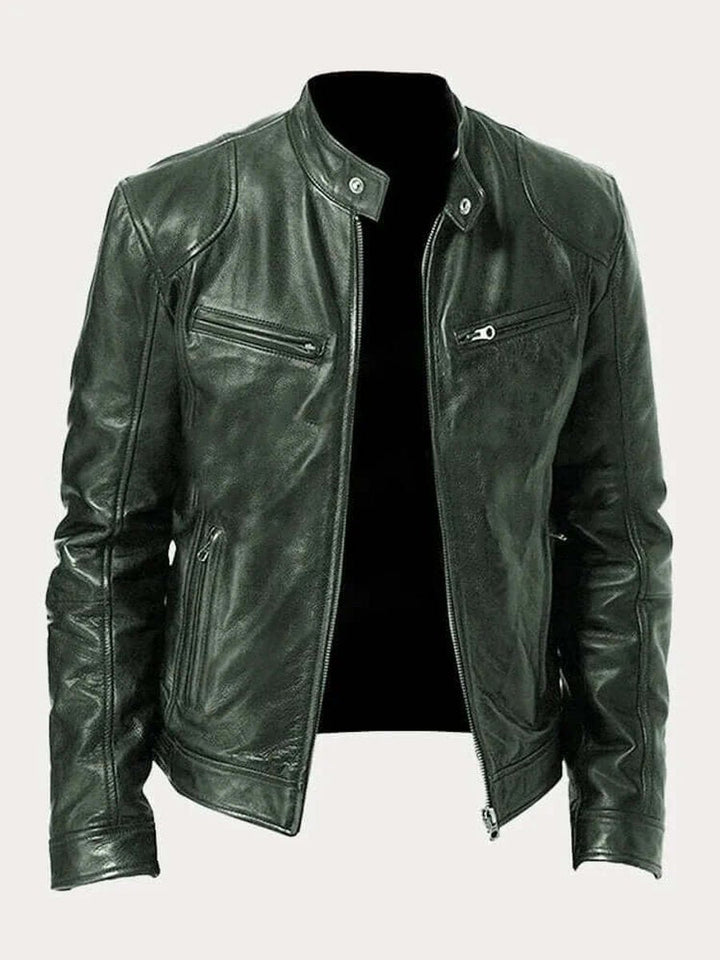 Muhammad | Men's Classic Zip-Up Faux Leather Biker Jacket