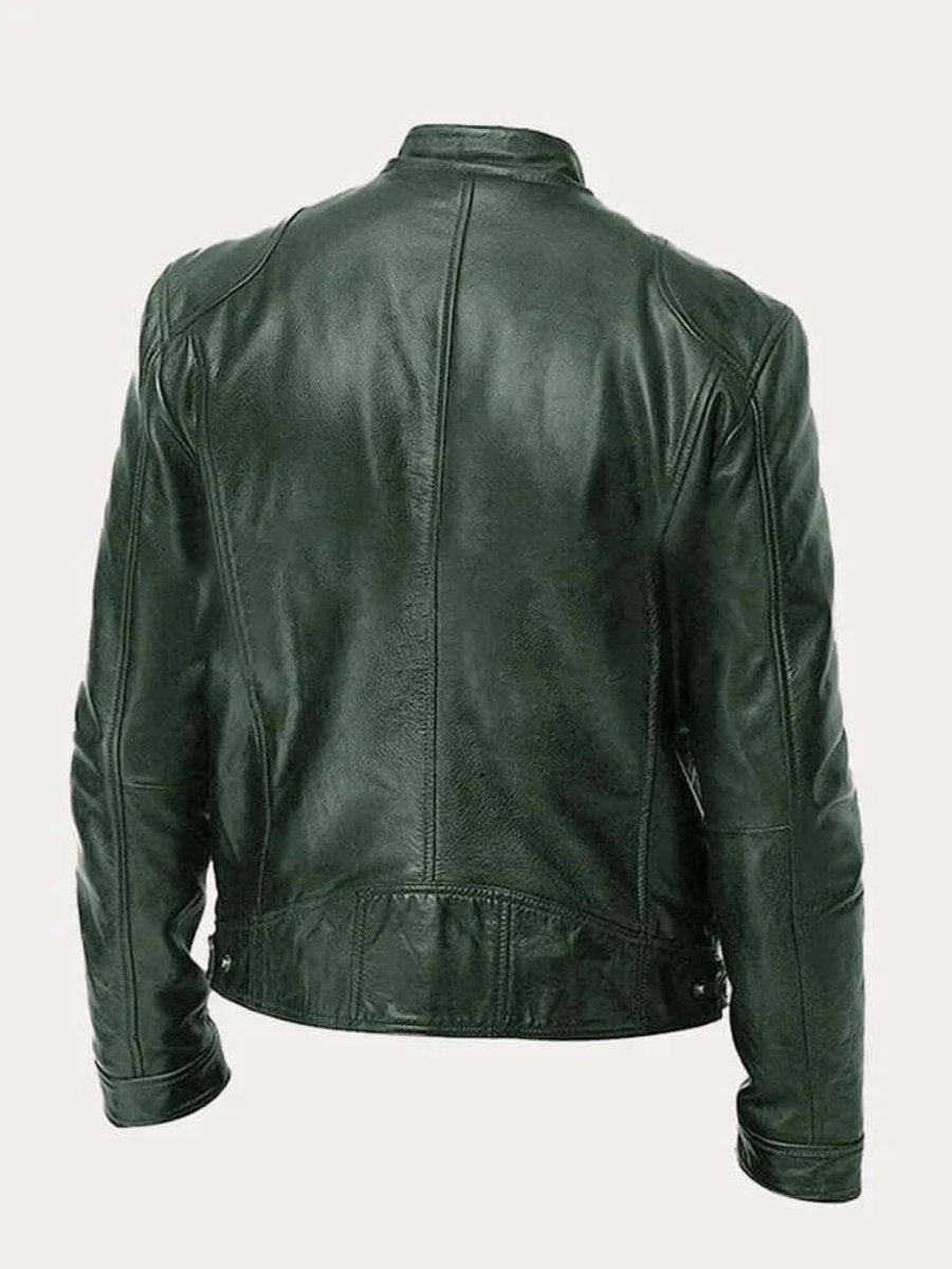 Muhammad | Men's Classic Zip-Up Faux Leather Biker Jacket