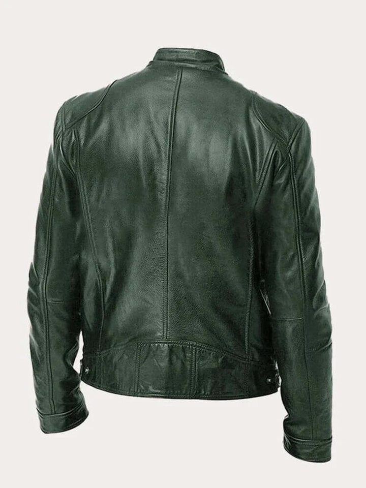 Muhammad | Men's Classic Zip-Up Faux Leather Biker Jacket