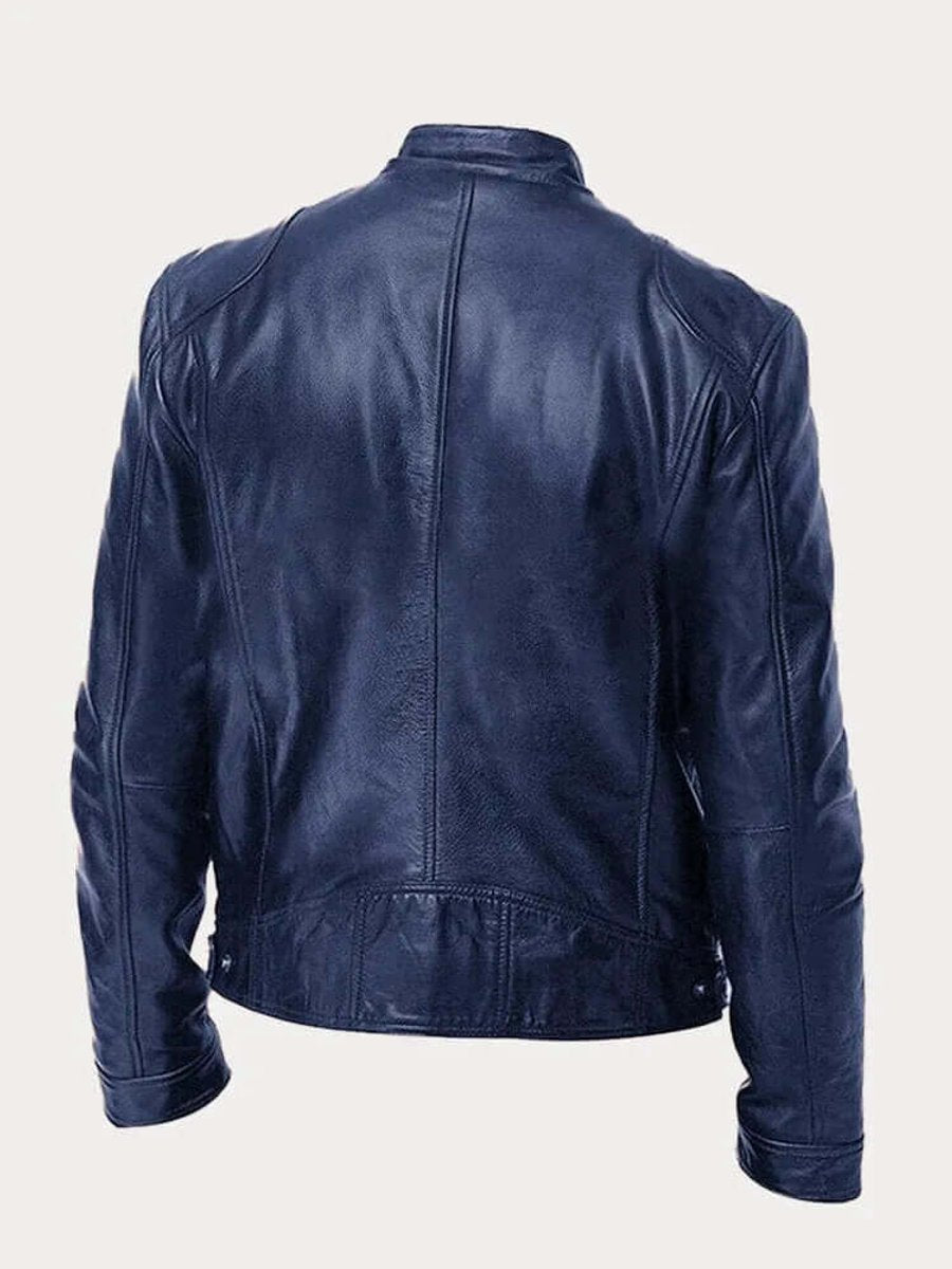 Muhammad | Men's Classic Zip-Up Faux Leather Biker Jacket