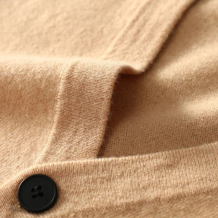 Noah | Men's Collegiate Striped-Sleeve V-Neck Knitted Cardigan Jumper