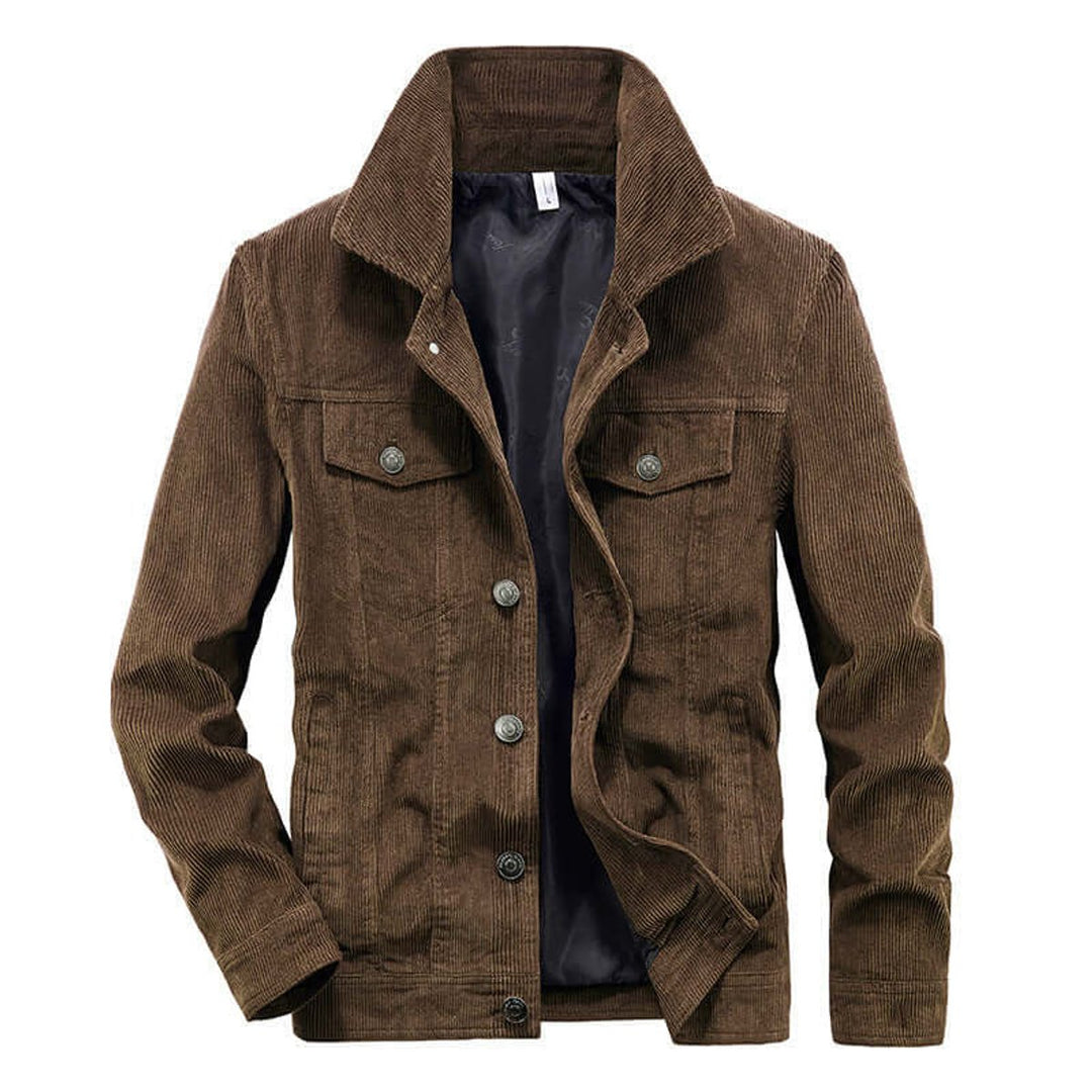 Charlie | Mens Corduroy Bomber Jacket Casual Textured Outerwear