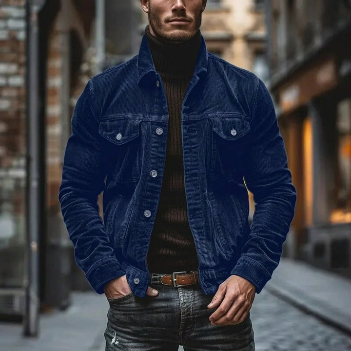 Theo | Men's Corduroy Bomber Jacket Single-Breasted Overshirt