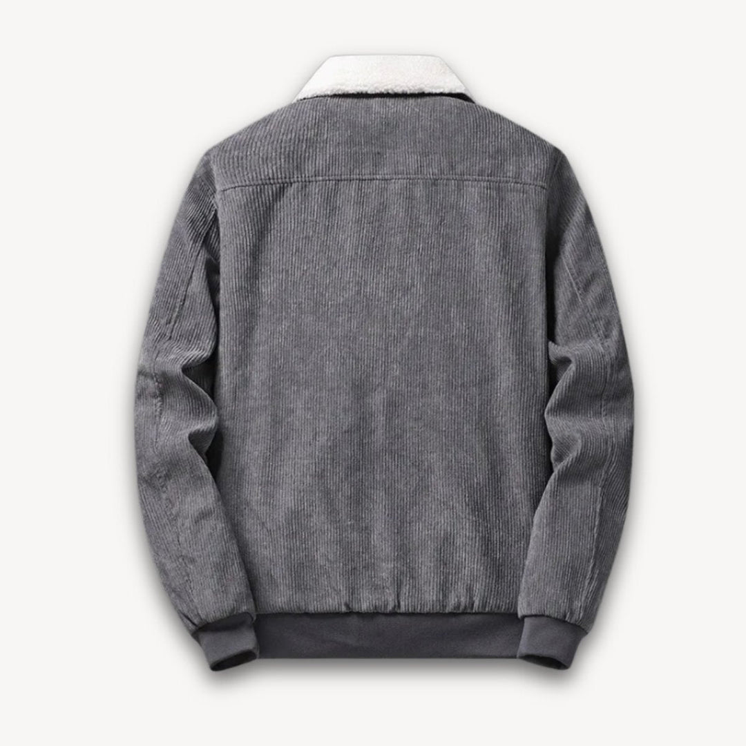 Jack | Mens Corduroy Sherpa-Lined Bomber Jacket Fleece Collar