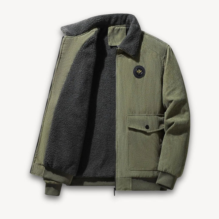 Jack | Mens Corduroy Sherpa-Lined Bomber Jacket Fleece Collar