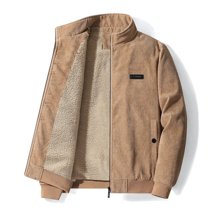 Henry | Men's Corduroy Sherpa-Lined Bomber Jacket Fleece Zip-Through Coat