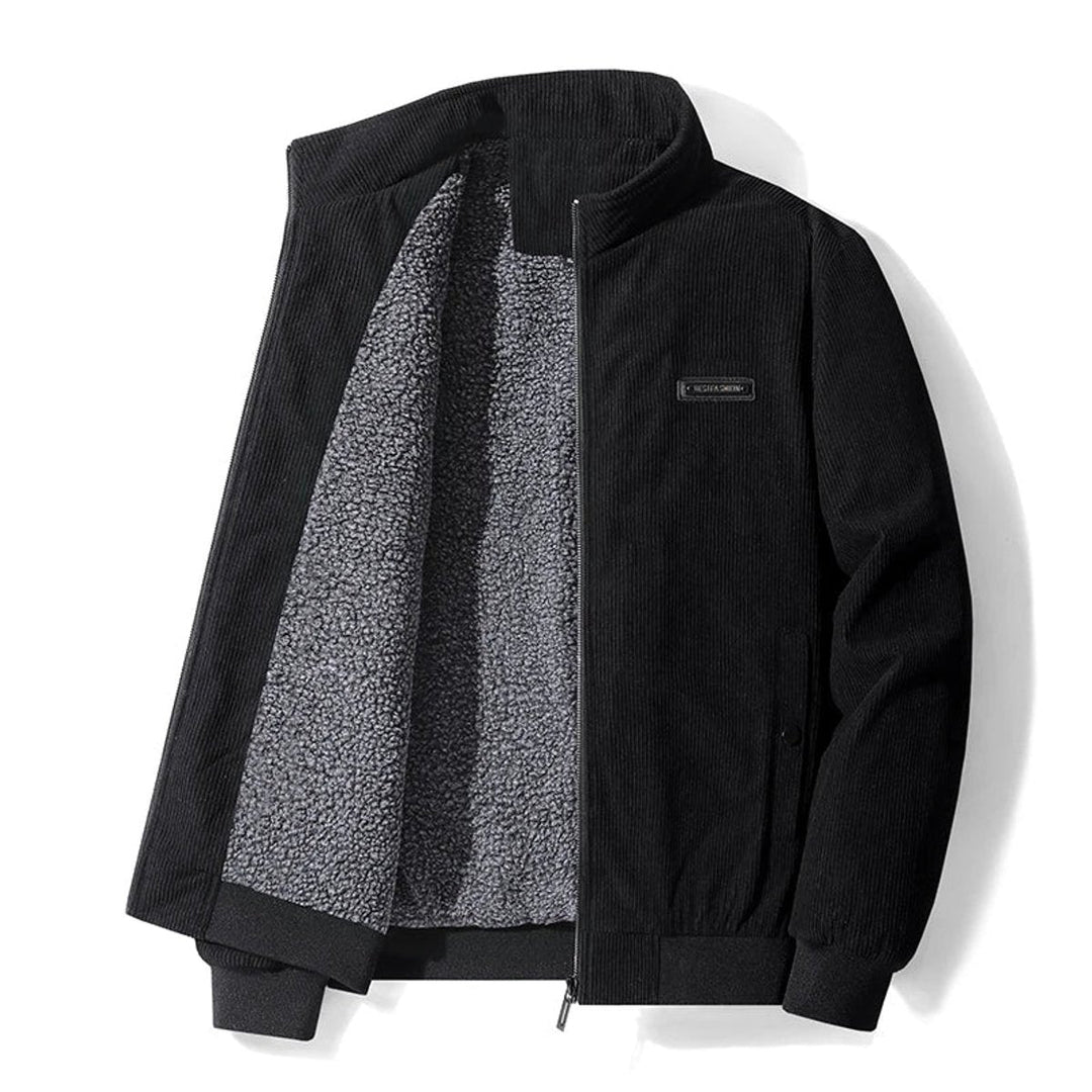 Henry | Men's Corduroy Sherpa-Lined Bomber Jacket Fleece Zip-Through Coat