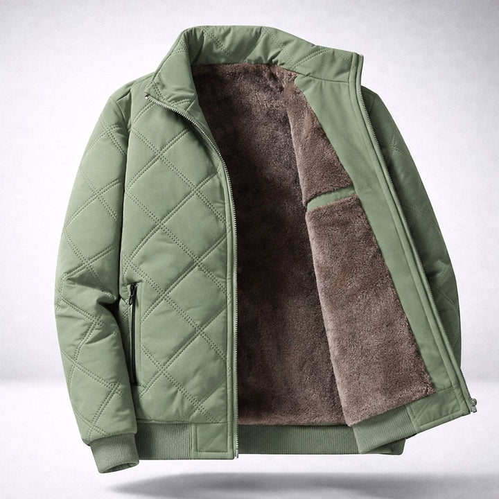Charlie | Men's Diamond-Quilted Fleece-Lined Bomber Jacket