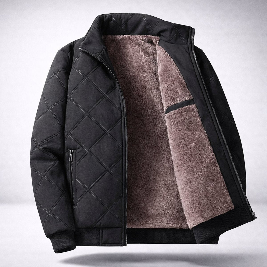 Charlie | Men's Diamond-Quilted Fleece-Lined Bomber Jacket