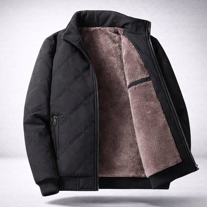 Charlie | Men's Diamond-Quilted Fleece-Lined Bomber Jacket