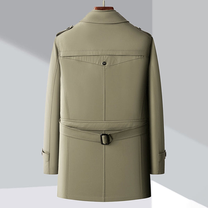 Leo | Men's Double-Breasted Trench Coat Jacket Epaulette Notched Lapel