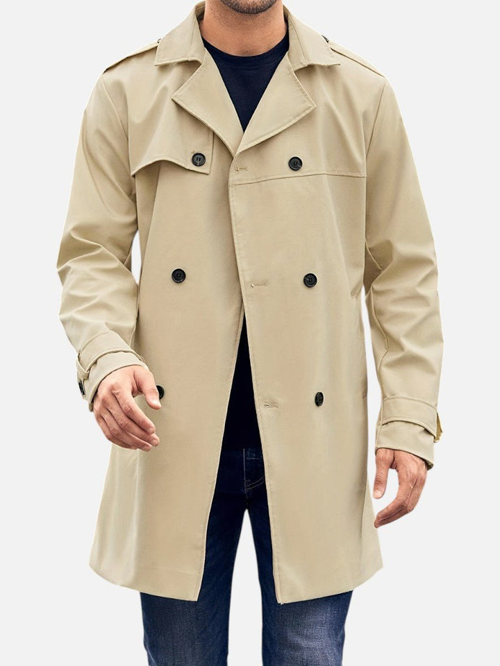Jacob | Men's Double-Breasted Trench Coat Tailored Outerwear Jacket