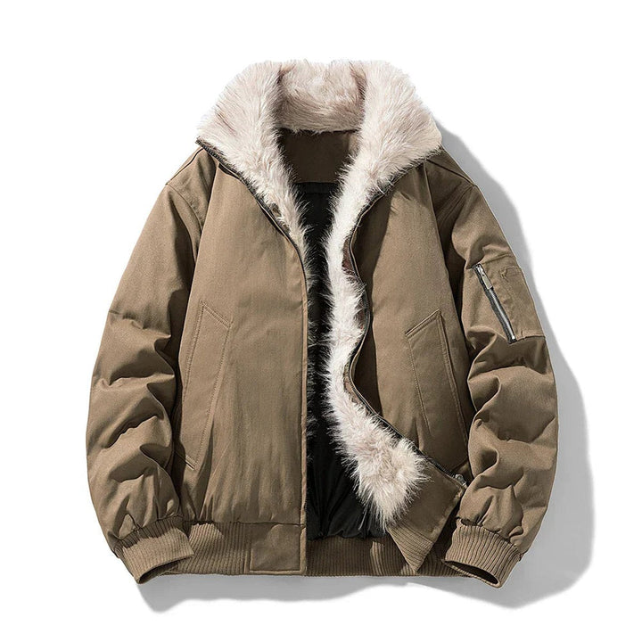George | Men's Faux Fur Lined Wind-Resistant Bomber Jacket