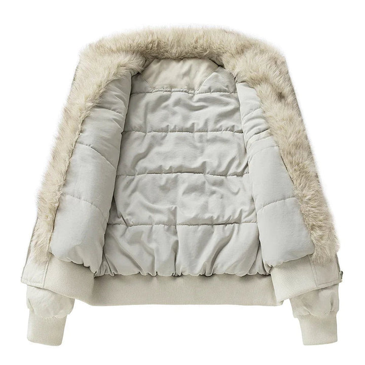 George | Men's Faux Fur Lined Wind-Resistant Bomber Jacket