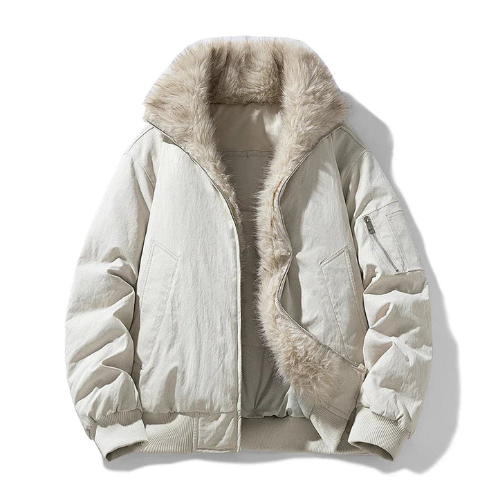 George | Men's Faux Fur Lined Wind-Resistant Bomber Jacket