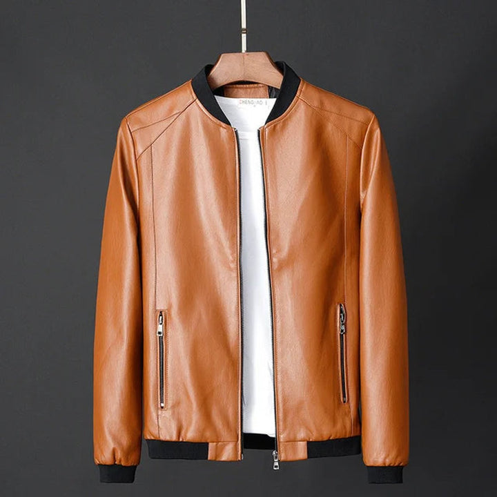 Archie | Men's Faux Leather Vintage Bomber Jacket Zip-Up