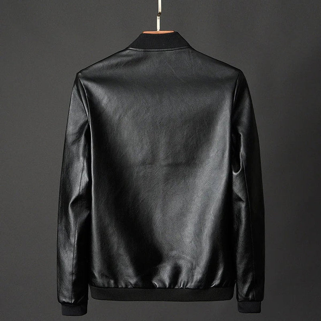 Archie | Men's Faux Leather Vintage Bomber Jacket Zip-Up