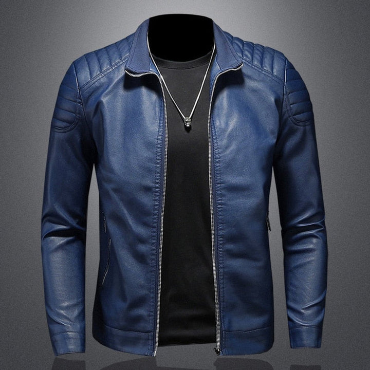 Thomas | Men's Faux Leather Zip-Up Bomber Jacket