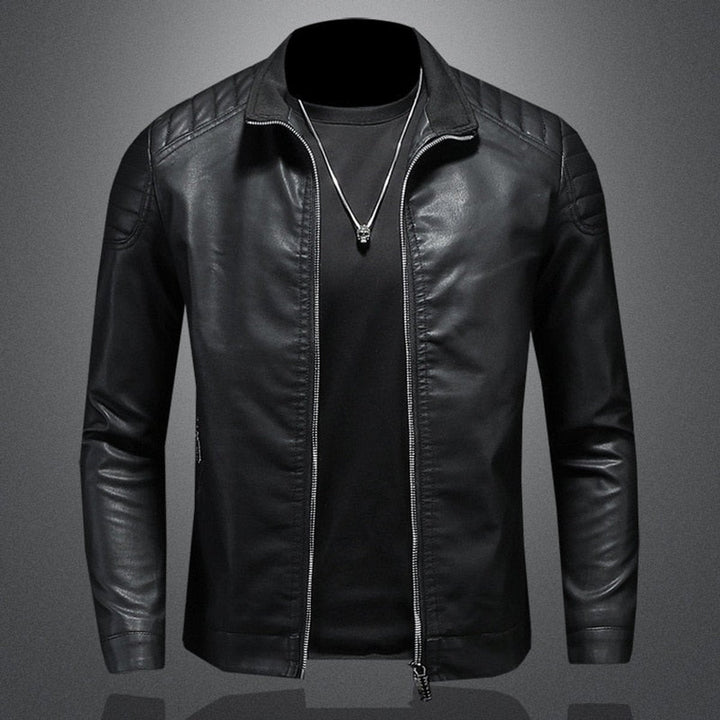 Thomas | Men's Faux Leather Zip-Up Bomber Jacket