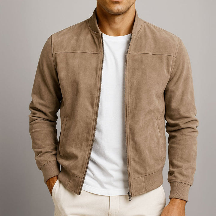 Jacob | Men's Faux-Suede Zip-Up Bomber Jacket
