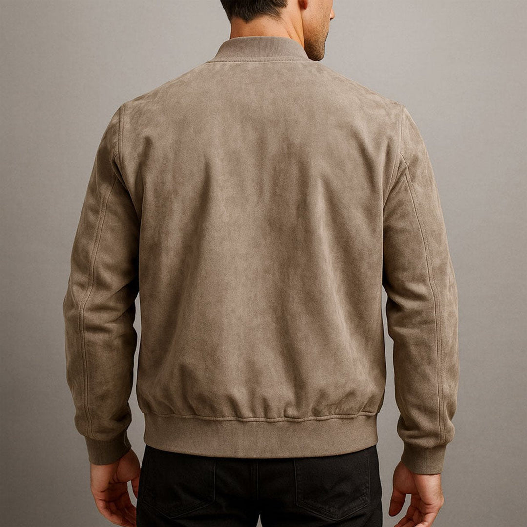 Jacob | Men's Faux-Suede Zip-Up Bomber Jacket