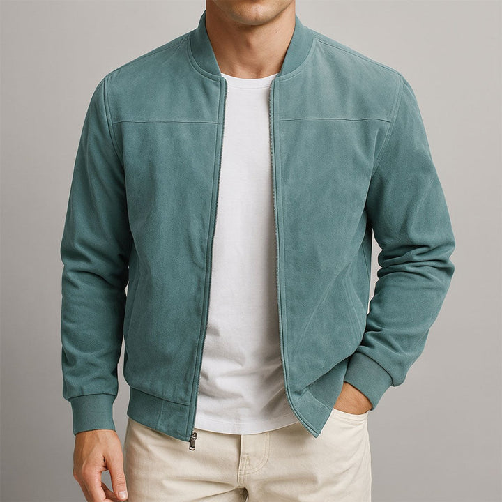 Jacob | Men's Faux-Suede Zip-Up Bomber Jacket