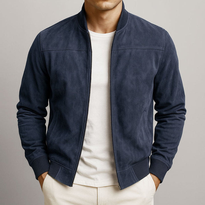 Jacob | Men's Faux-Suede Zip-Up Bomber Jacket