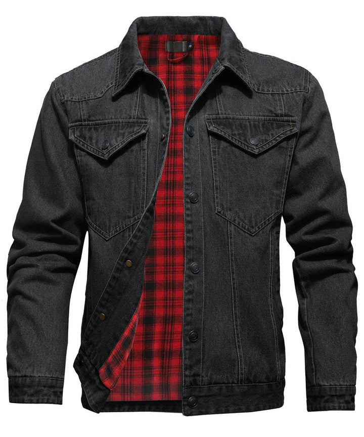 Noah | Men's Flannel-Lined Denim Jacket Trucker Style Button Front
